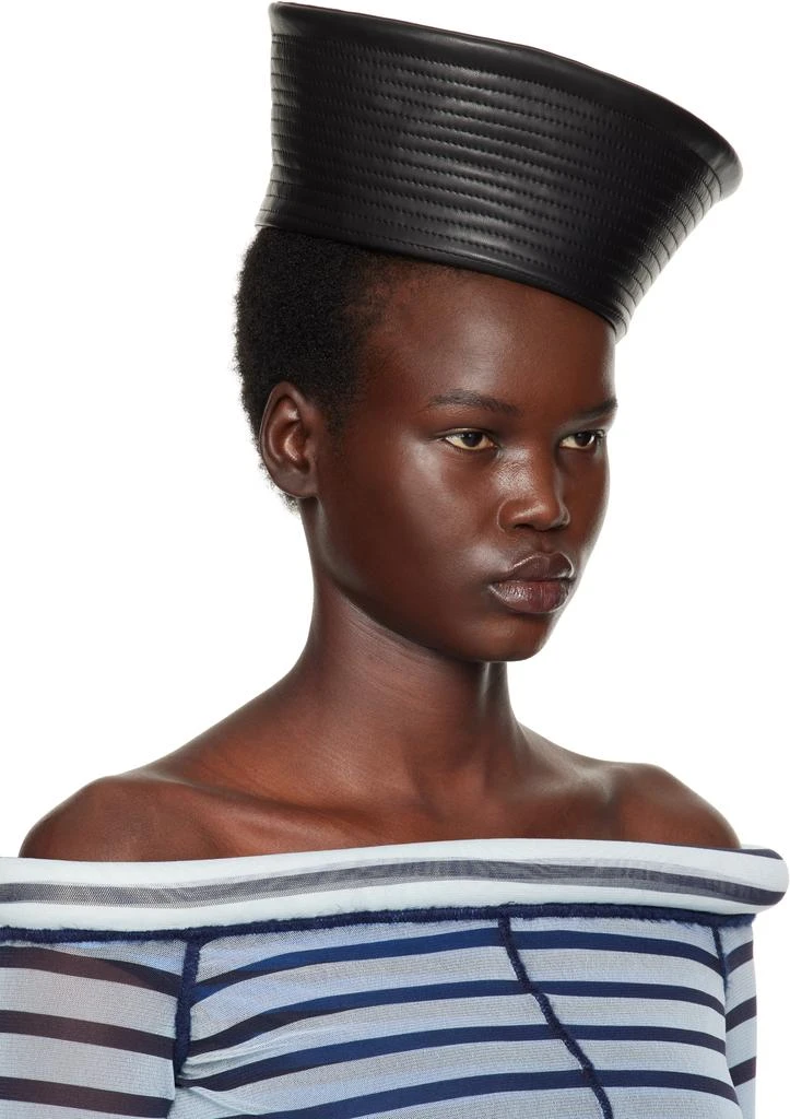 Jean Paul Gaultier Black 'The Leather Sailor' Hat 2