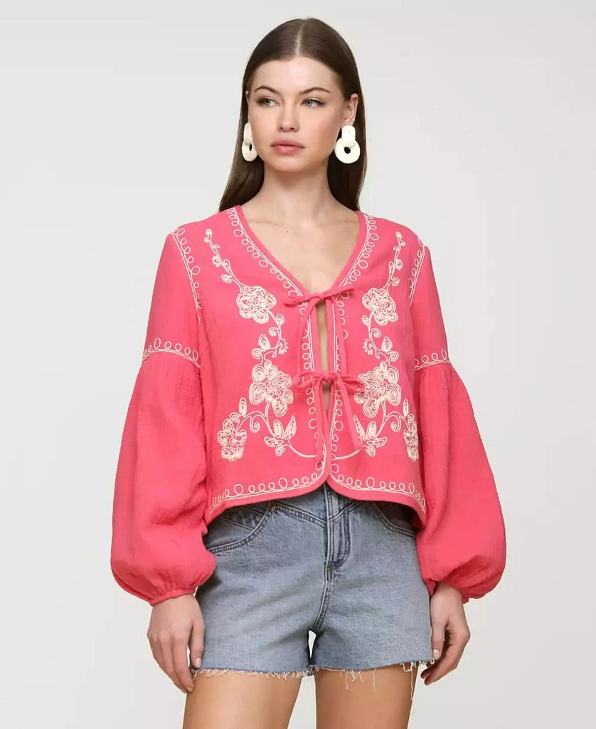 Avec Les Filles Women's Embroidered Peplum Jacket 1