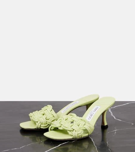 Jimmy Choo Chara 70 woven raffia mules 4