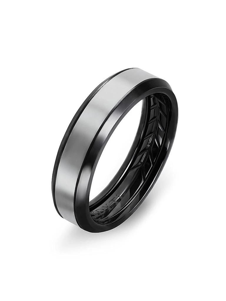 David Yurman Titanium Beveled Band Ring 3