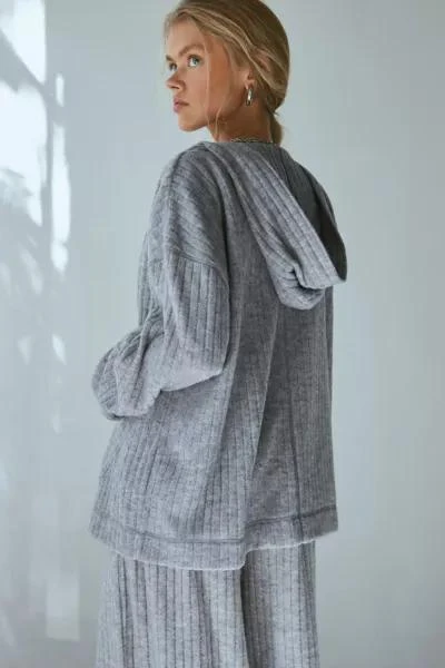 Out From Under Out From Under Poppy Ribbed Knit Hooded Cardigan 3