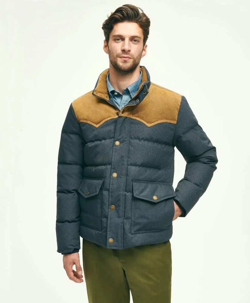 Brooks Brothers Down Denim Puffer Coat 1