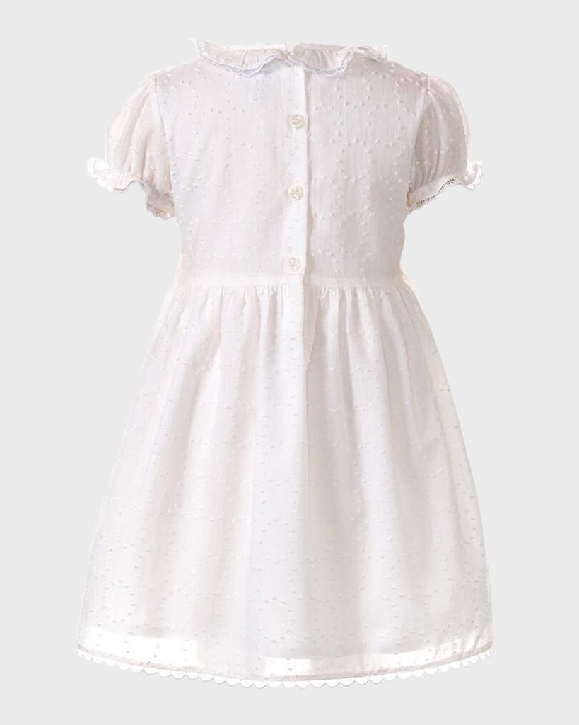 Rachel Riley Girl's Rose Swiss Dot Smocked Dress, Size 2-10