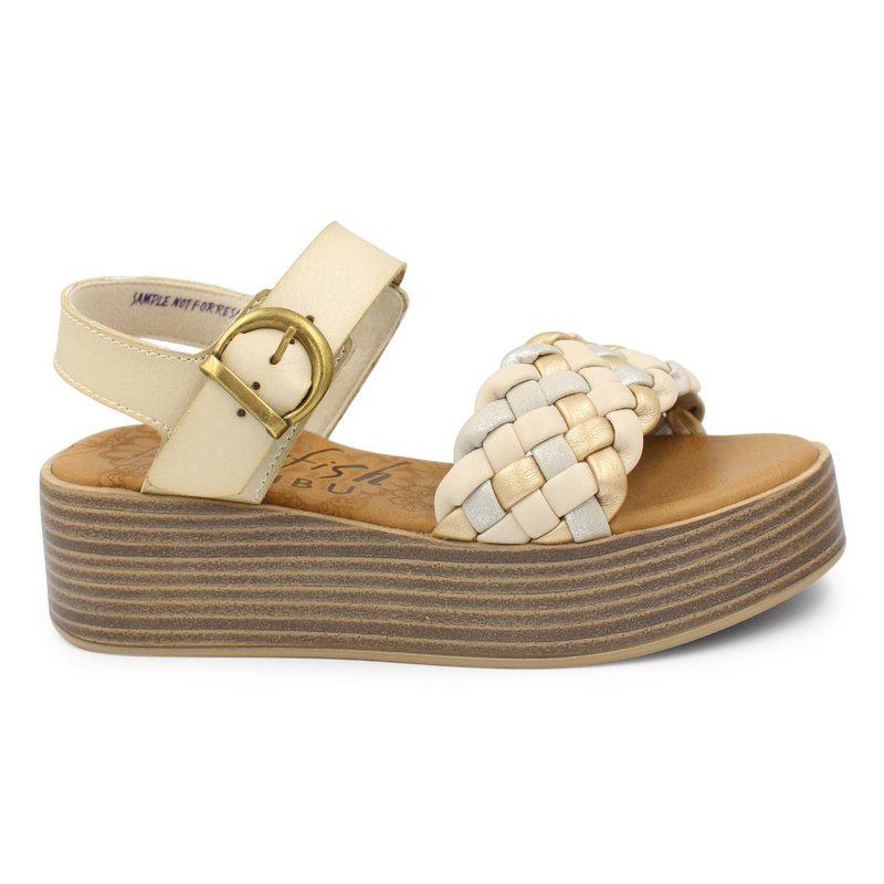 Blowfish Lapaz Braided Platform Sandal- Wht Sand In Bone