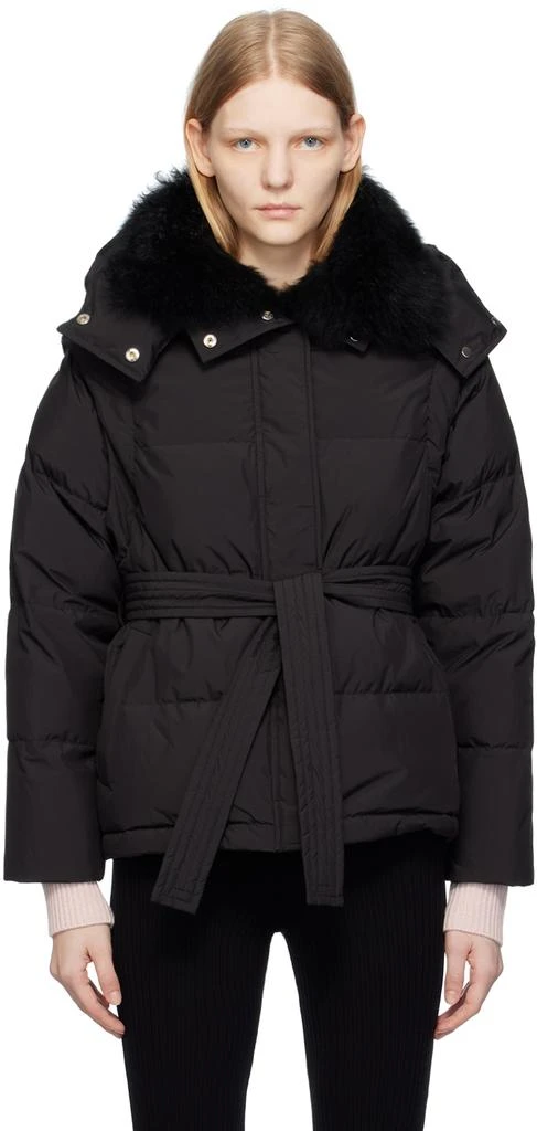 Yves Salomon Black Belted Down Jacket 1