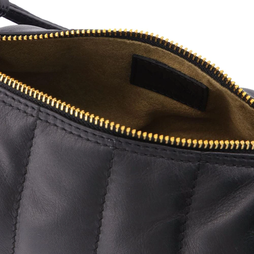 Manu Atelier Padded Cylinder Bag in Black Leather 4