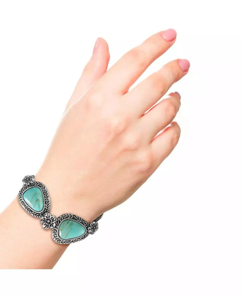 Jessica Simpson Turquoise Gemstone Flower Bracelet 3