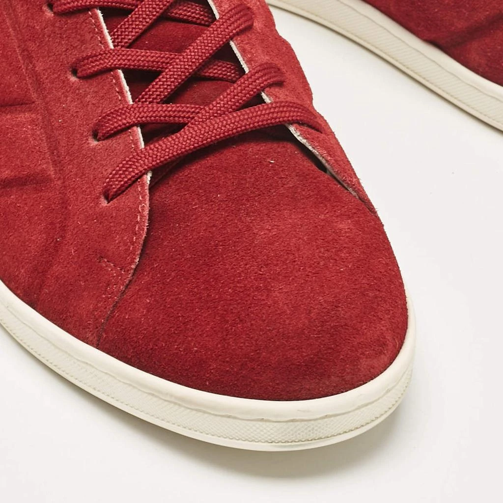Louis Vuitton Louis Vuitton Burgundy Leather Suede Lace Up Sneakers Size 43 7