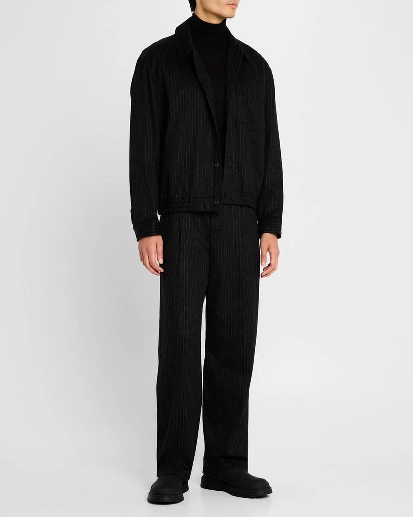 SIMKHAI Men's Ernie Pinstripe Blouson Shirt 2