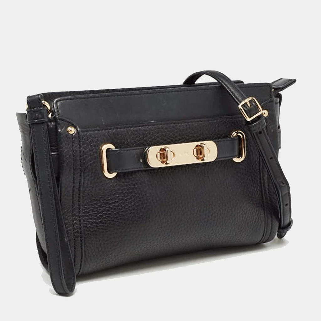 Coach Coach Black Leather Swagger Wristlet Crossbody Bag 3