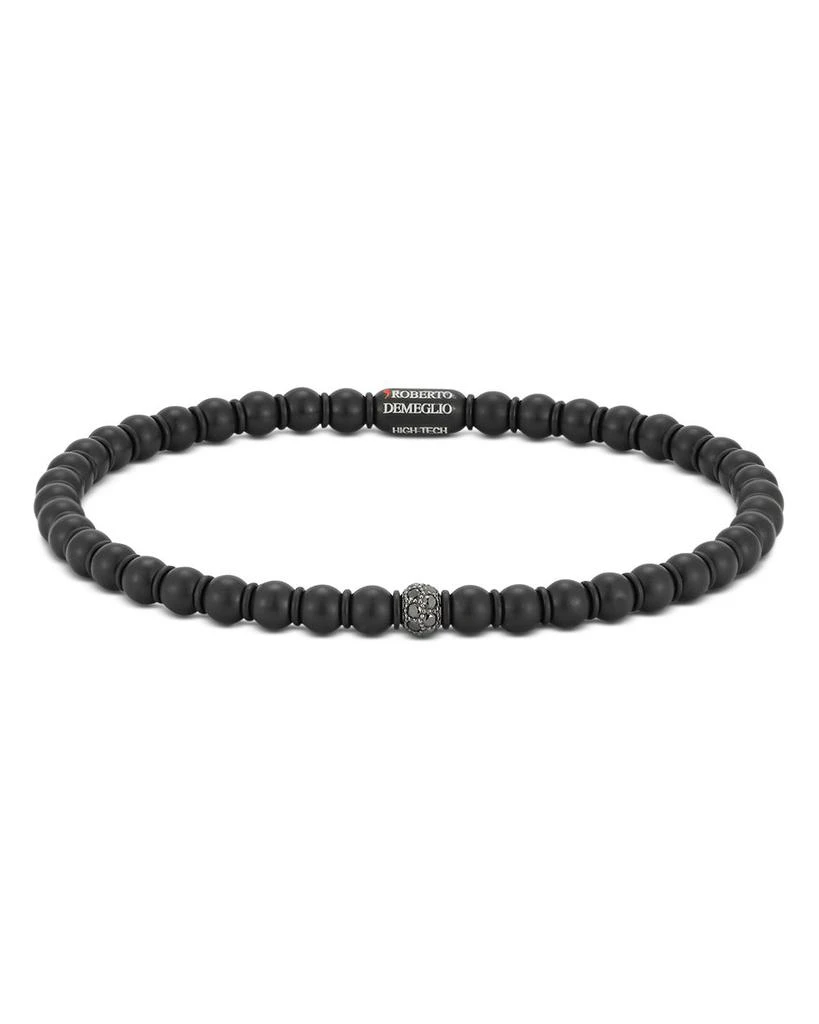 Roberto Demeglio Men's Sfera Black Diamond & 18K White Gold Small Stretch Bracelet 1