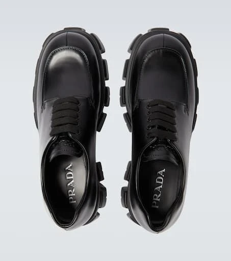 Prada Monolith brushed leather derby shoes 4