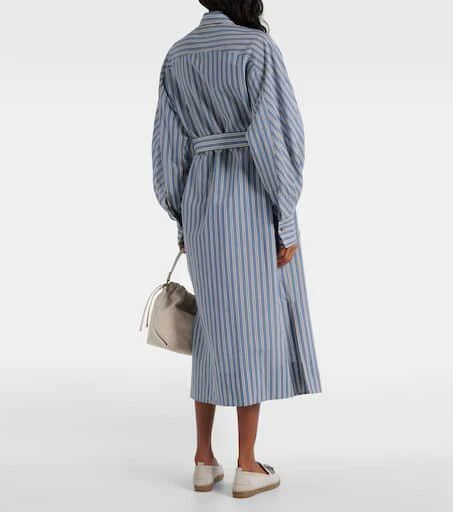 Brunello Cucinelli Striped cotton and silk shirt dress 3