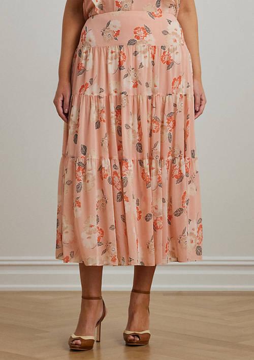 Ralph Lauren Ralph Lauren Floral Crinkle Georgette Tiered Skirt