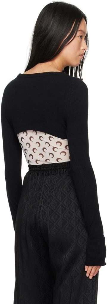 MARINE SERRE Black Mono Logo Cropped Sweater 3