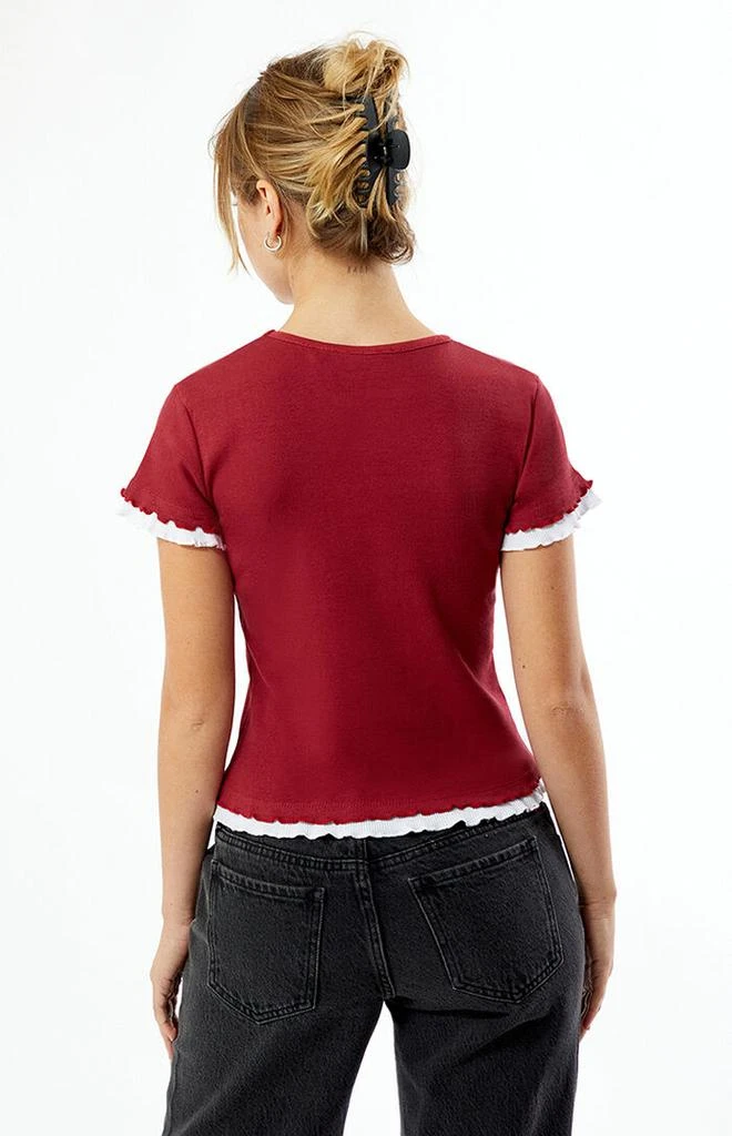 Daisy Street Cherry 8 Ball Rhinestone Layered Ribbed Baby T-Shirt 4