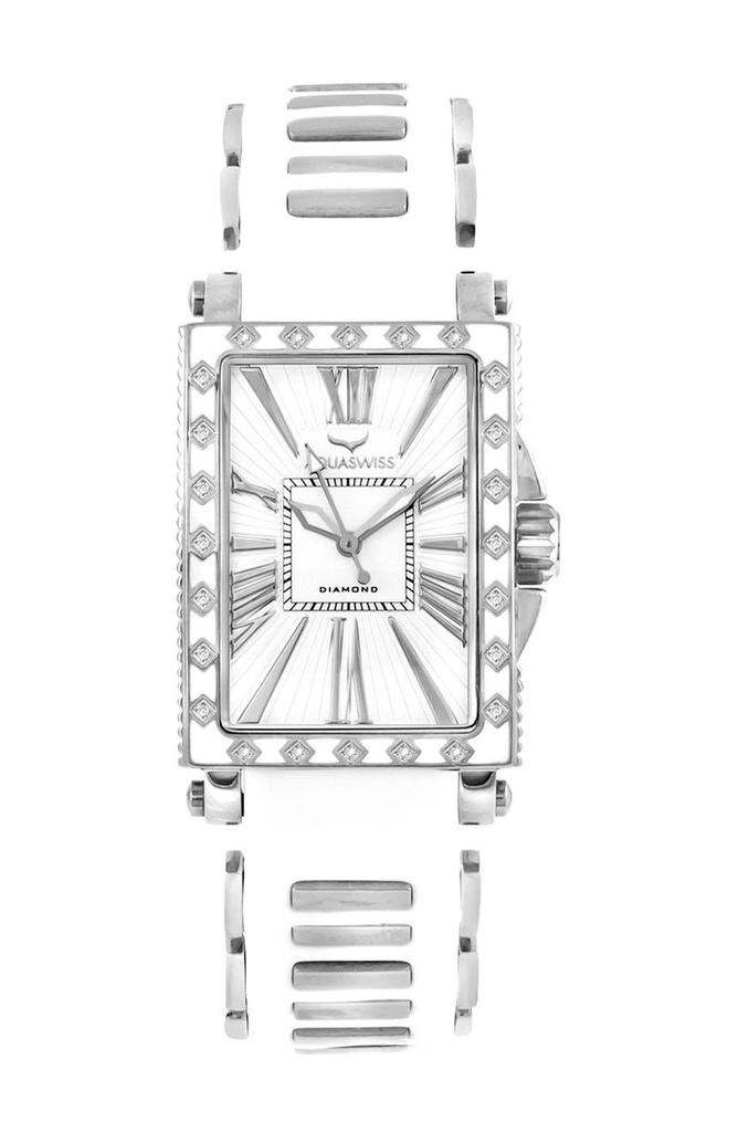 AQUASWISS Grace Silicone Strap Diamond Watch, 58mm