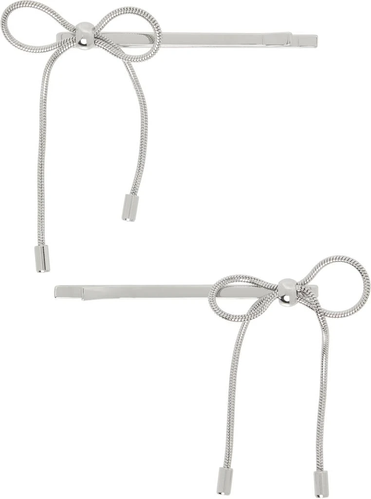Marland Backus Silver Bow Hair Pins Set