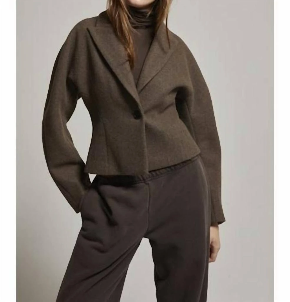 Asher Bethany Long Sleeve Blazer In Chocolate