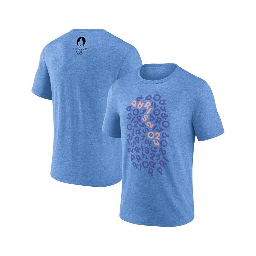 Fanatics Men's Blue Paris 2024 Summer Olympics Scrambled Typo T-Shirt
