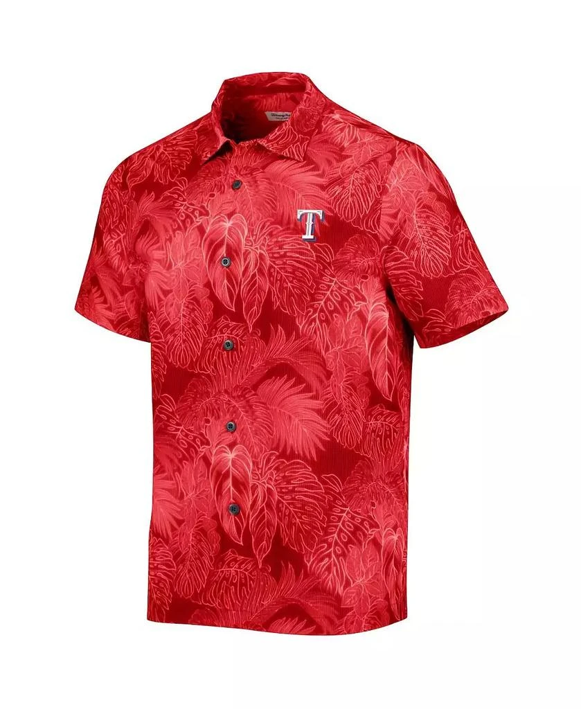 Tommy Bahama Men's Red Texas Rangers Bahama Coast Luminescent Fronds IslandZone Button-Up Camp Shirt 3