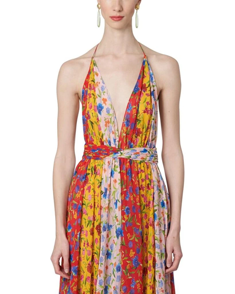 Carolina Herrera Deep V Halter Neck Wrapped Waist Gown 1