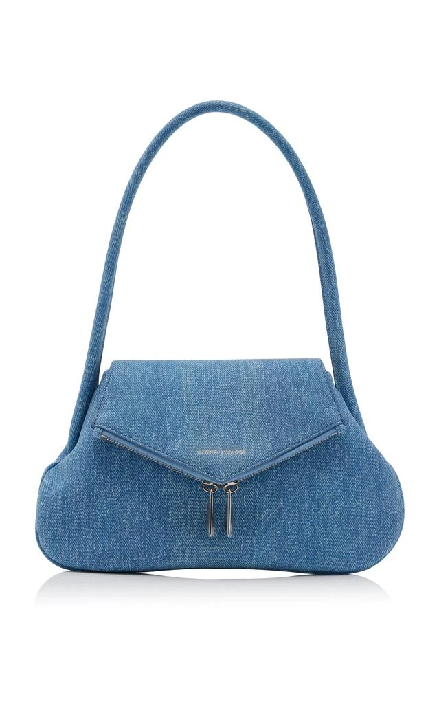 Amina Muaddi Amina Muaddi - Adriana Denim-Printed Suede Bag - Blue - OS - Moda Operandi 1