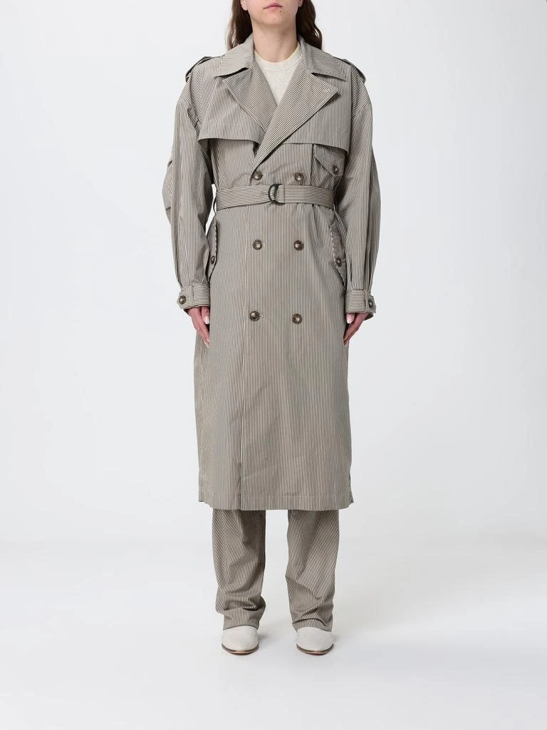 Isabel Marant Isabel Marant Etoile Striped Cotton Double-Breasted Trench Coat