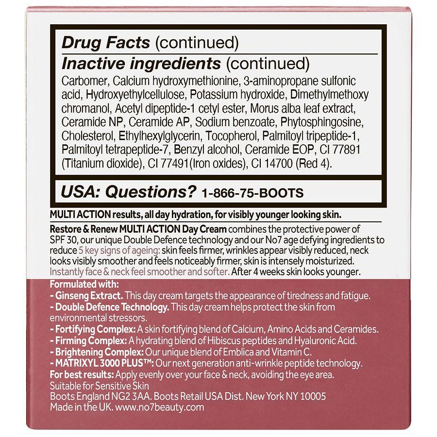 No7 Restore & Renew Multi Action Face & Neck Day Cream with SPF 30 2