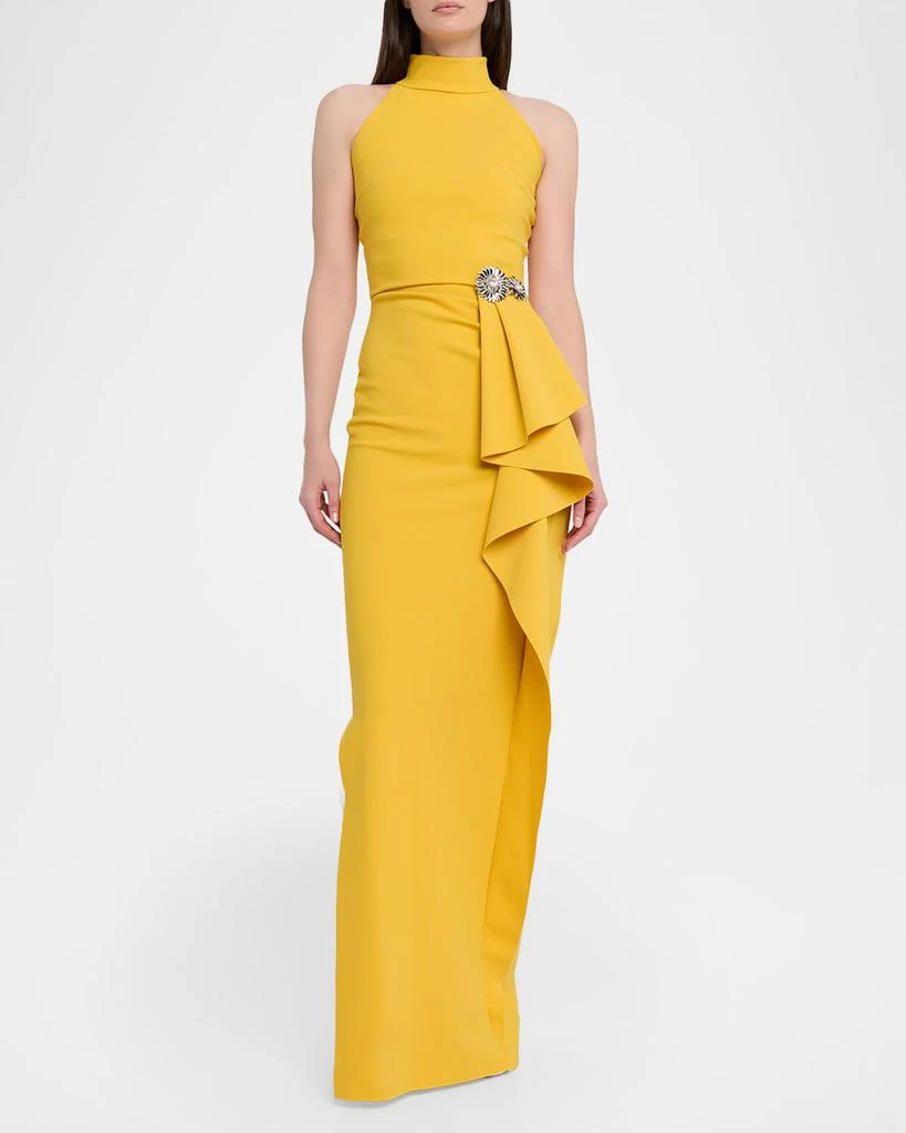Chiara Boni Gusay Draped Halter Column Gown 2