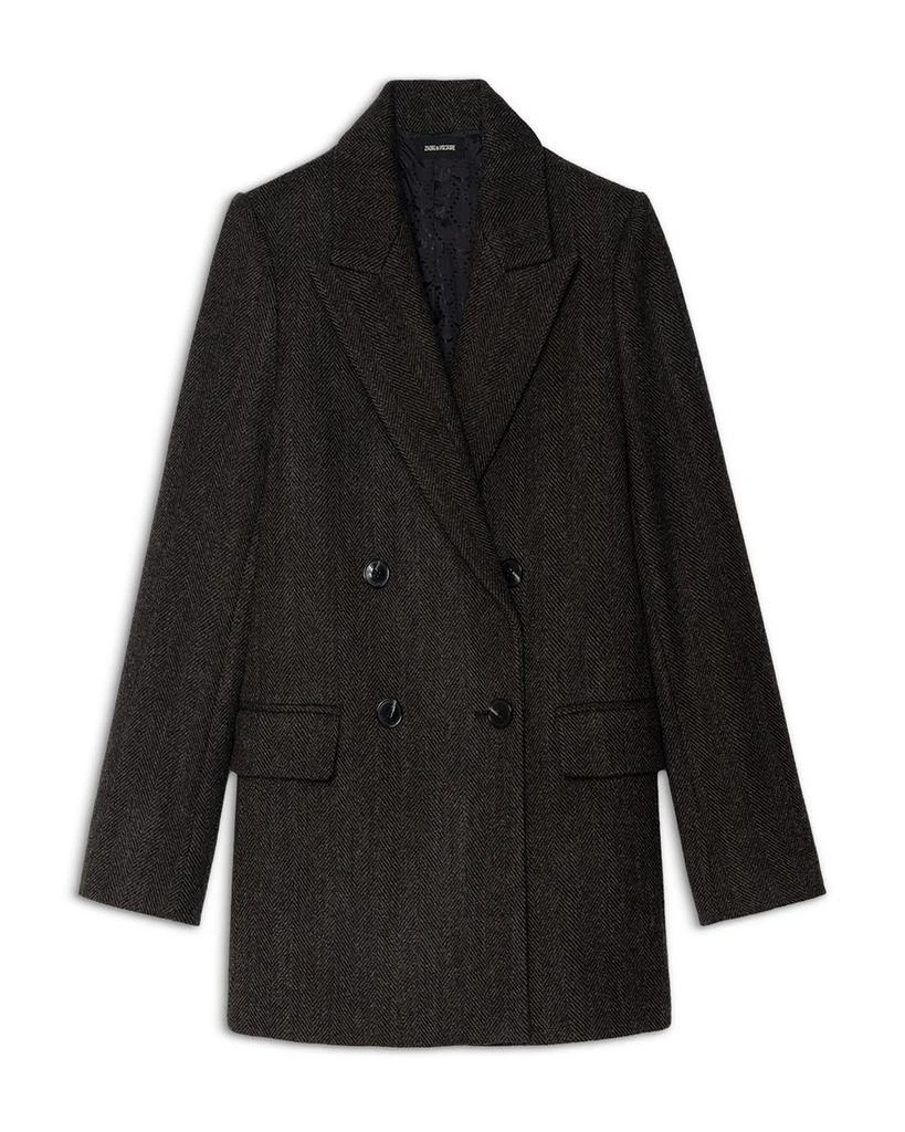 ZADIG
VOLTAIRE Miew Chevron Wool Blend Coat 6