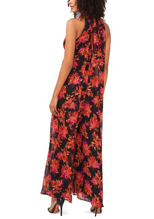 Vince Camuto Petite Sleeveless Floral Halter Jumpsuit 2
