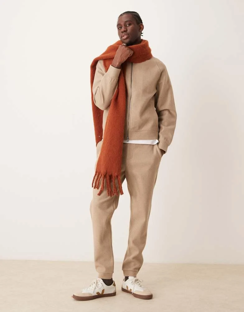 Mango Mango soft touch straight leg jogger co-ord in beige 1