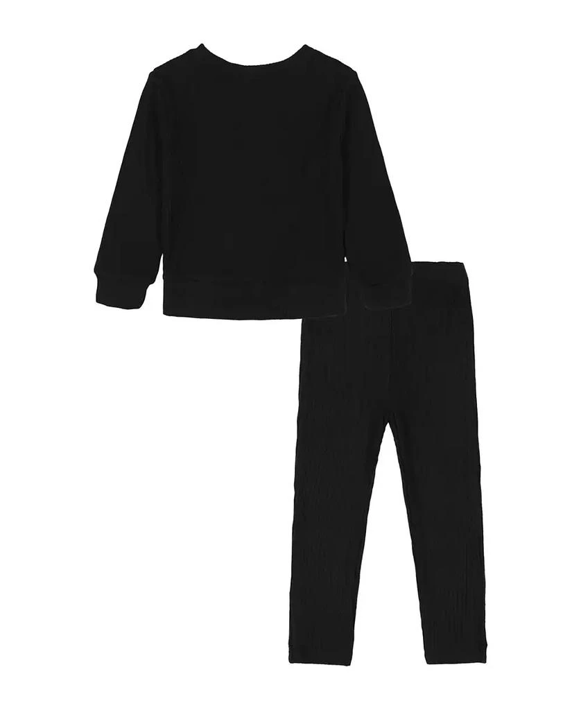 KIDS HEADQUARTERS Toddler and Little Girls Hacci Crewneck & Leggings, 2 Piece Set 2