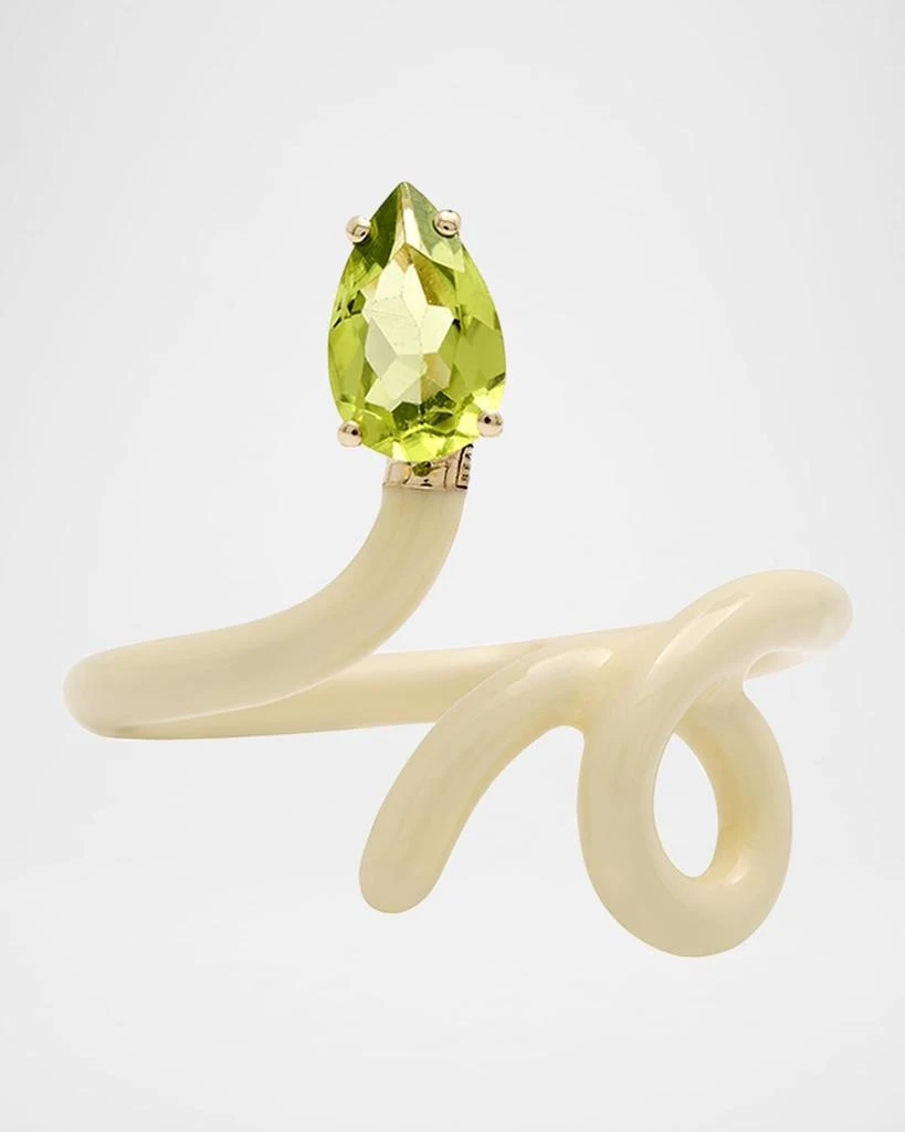 Bea Bongiasca 9K Yellow Gold and Enameled Sterling Silver Peridot Baby Vine Statement Ring 1