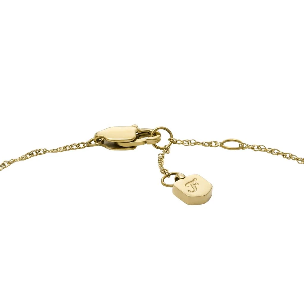 Fossil Women's Sutton Radiant Love Gold-Tone Mother-of-Pearl Stainless Steel Heart Station Bracelet 3