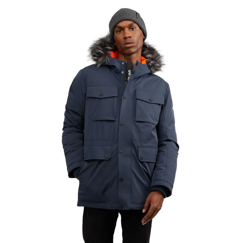 Pajar Men’s Soren Mid Length Parka with Fixed Hood and Detachable Faux Fur 1
