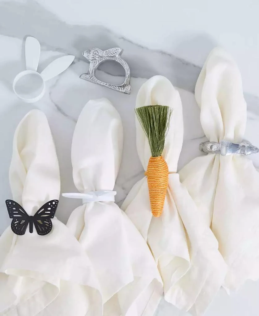 Design Imports Silver Rabbit Napkin Ring, Set of 4 6