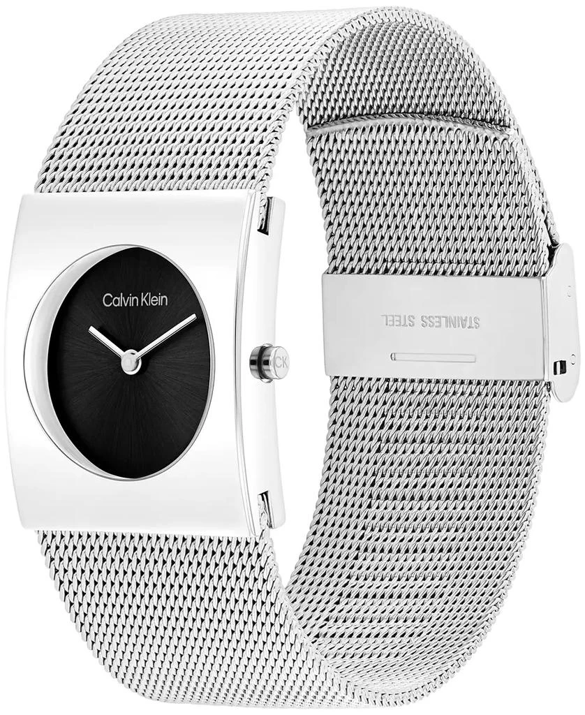 Calvin Klein Women's Pulse Silver Stainless Steel Mesh Watch 26.40mm 2