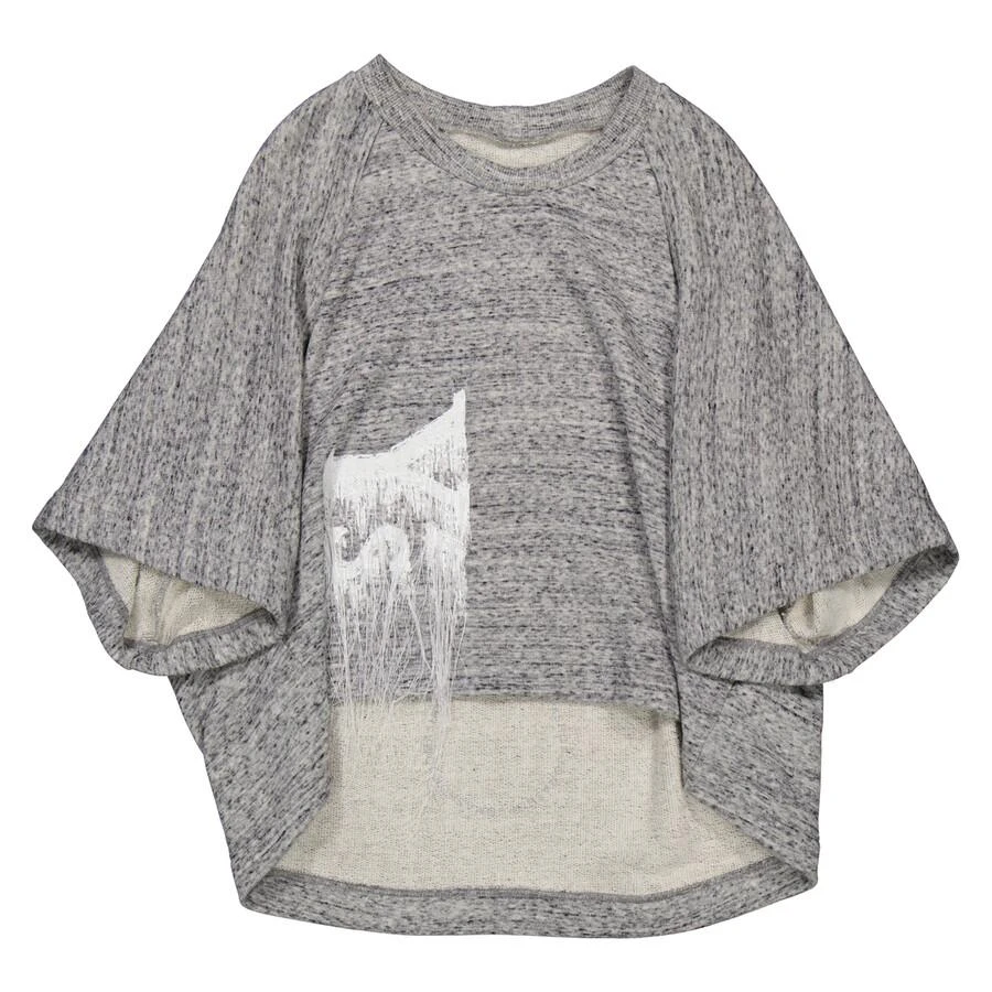 Y'S Ladies Grey Raglan Embroidered Logo Sweatshirt 1