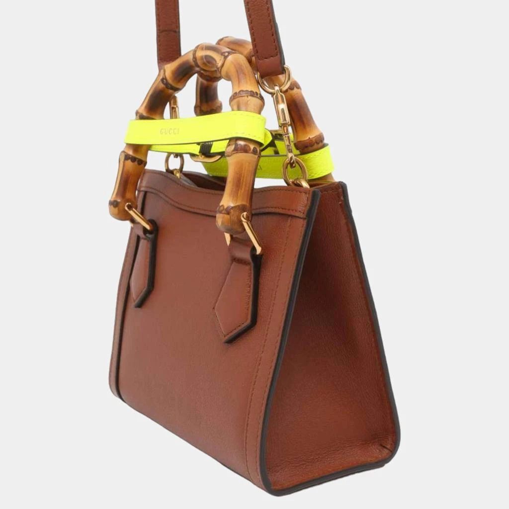 Gucci Gucci Brown Leather Mini Bamboo Diana Tote Bag 4