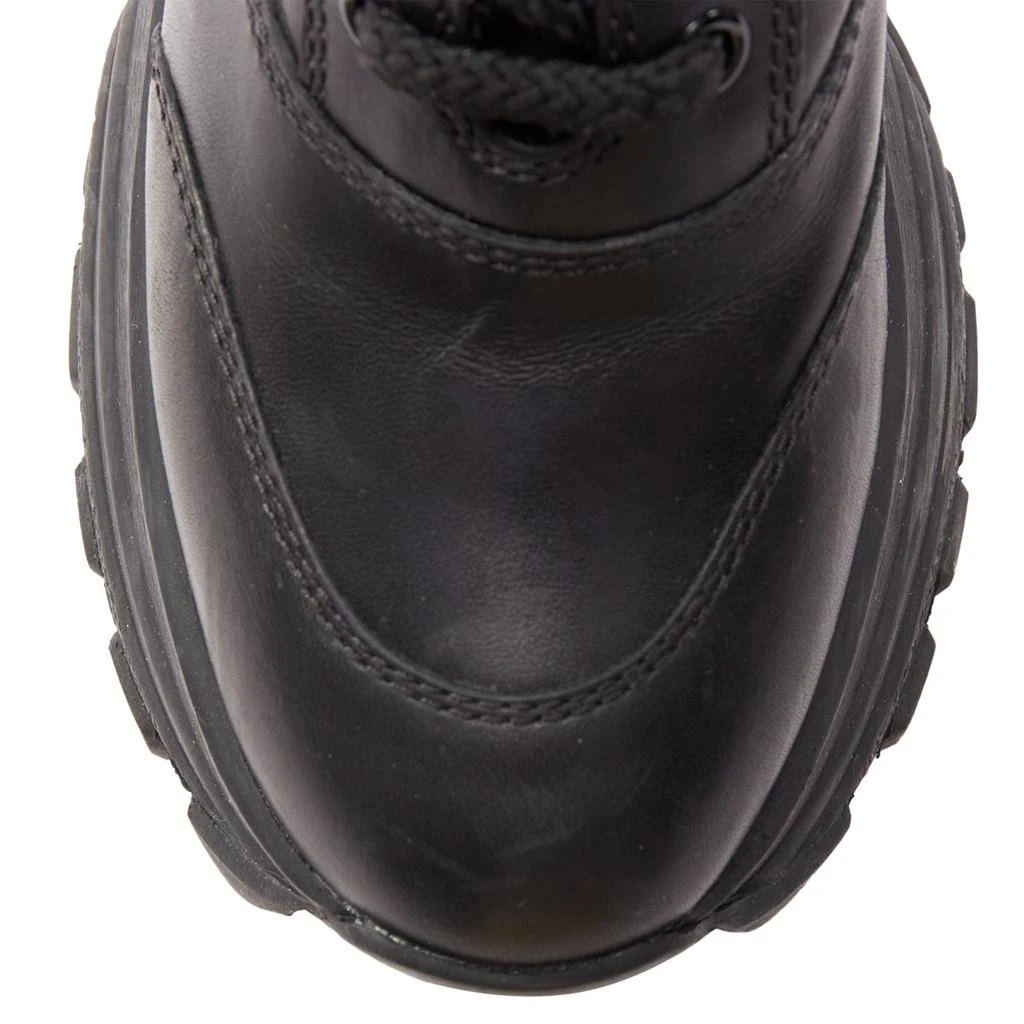 Miu Miu Leather Logo Lace Up Chunky Wedged Military Boots 6