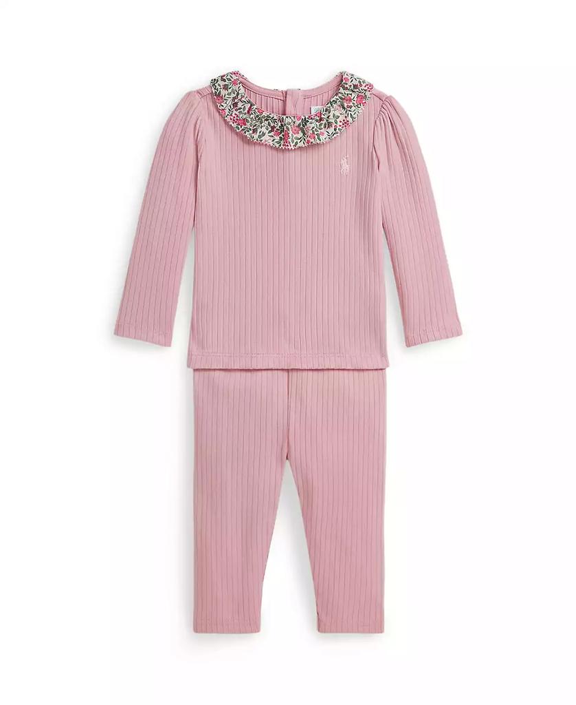 Ralph Lauren Baby Girls 2-Piece Rib-Knit Long Sleeve Top and Legging Set