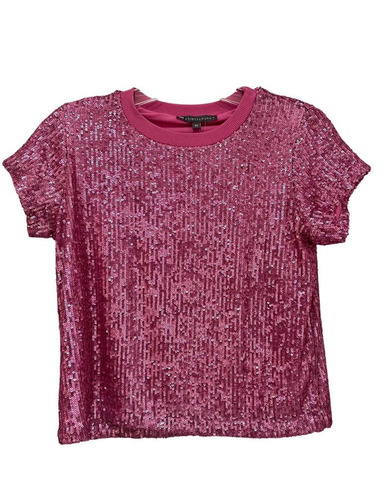 Elliott Lauren Sequin Tee In Lilac