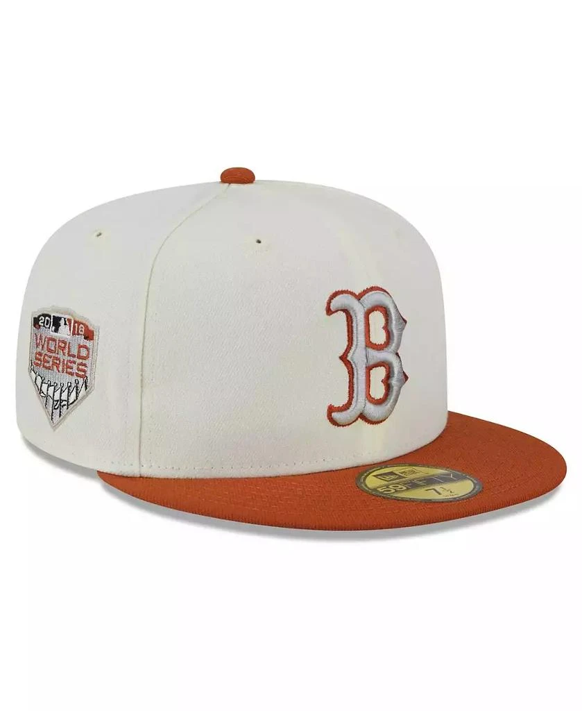 New Era Men's Cream, Orange Boston Red Sox 59FIFTY Fitted Hat 1