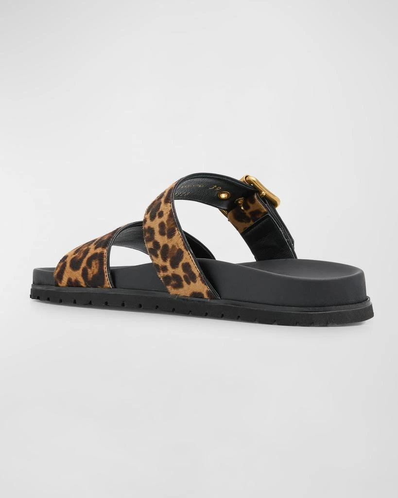 Prada Leopard Buckle Sporty Slide Sandals 4
