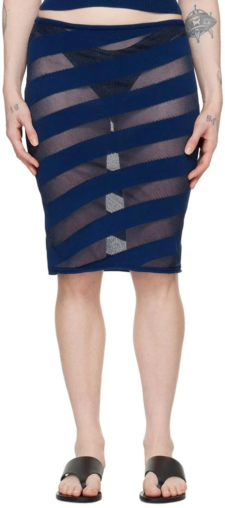 Gimaguas Navy Zebara Midi Skirt 1