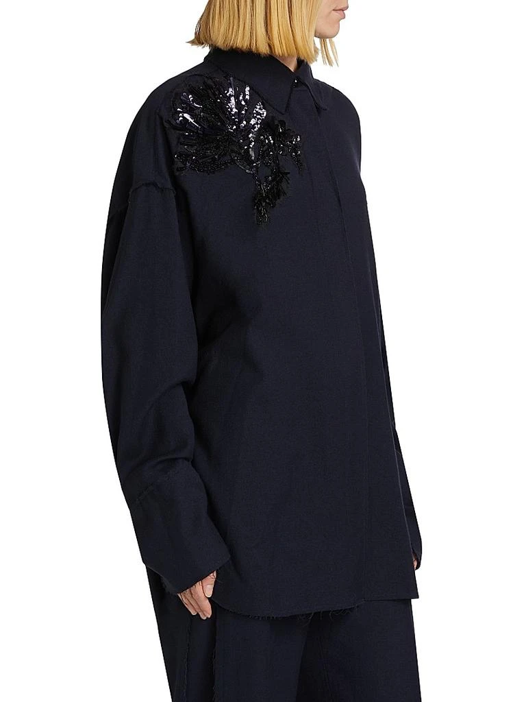 Jason Wu Embellished Wool Button-Up Shirt 4