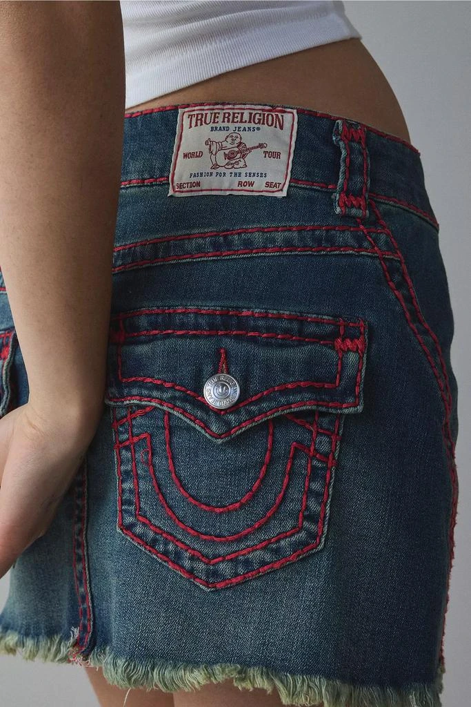 True Religion True Religion Twisted Seam Super T Flap Denim Mini Skirt 5