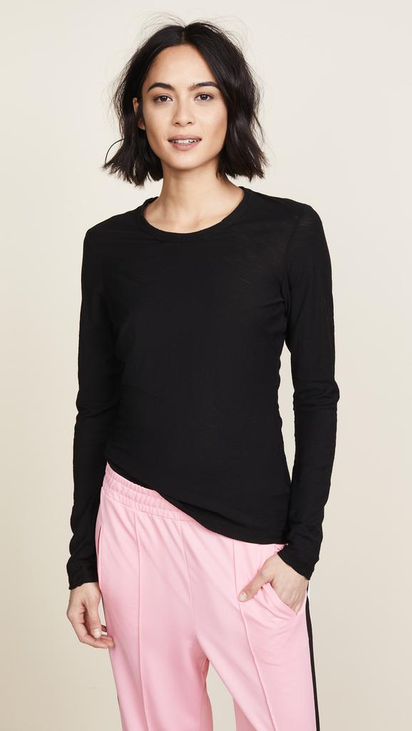 James Perse Long Sleeve Slub Crew Tee